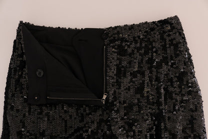 Shorts de mode noirs à sequins Dolce & Gabbana