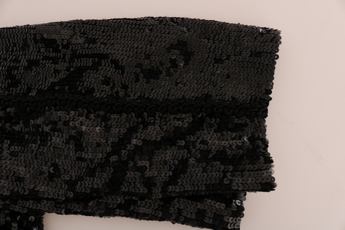 Shorts de mode noirs à sequins Dolce & Gabbana