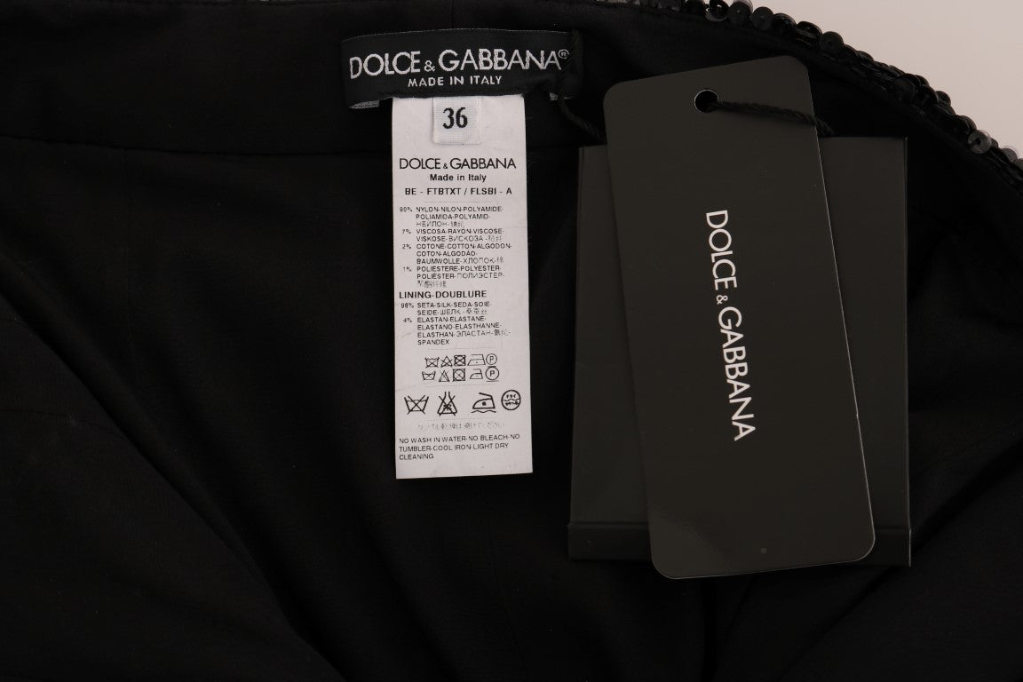 Shorts de mode noirs à sequins Dolce & Gabbana
