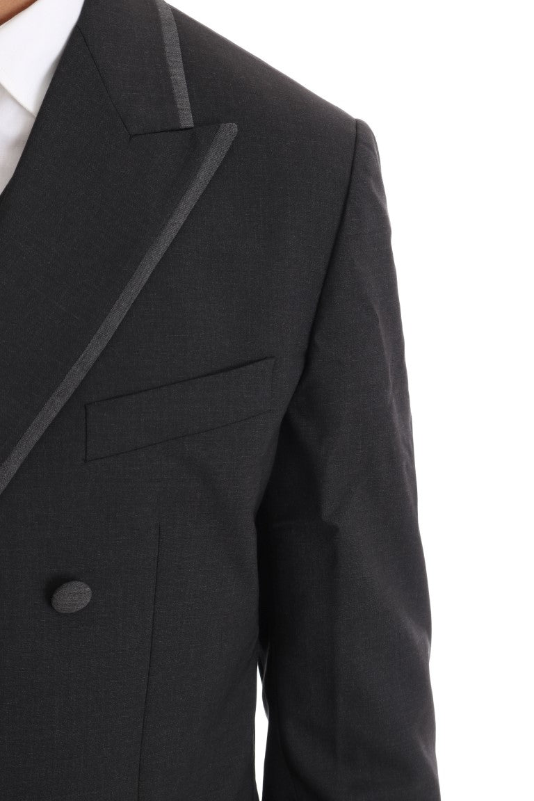 Costume trois pièces Dolce & Gabbana gris en laine stretch à deux boutons