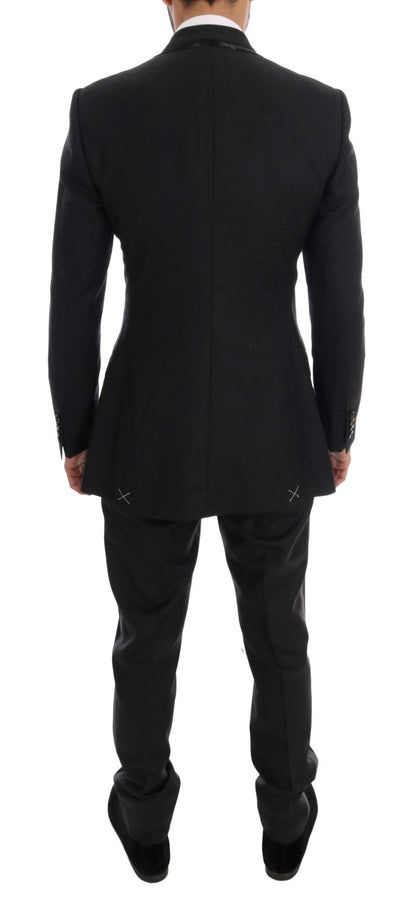 Costume trois pièces croisé en laine grise Dolce & Gabbana