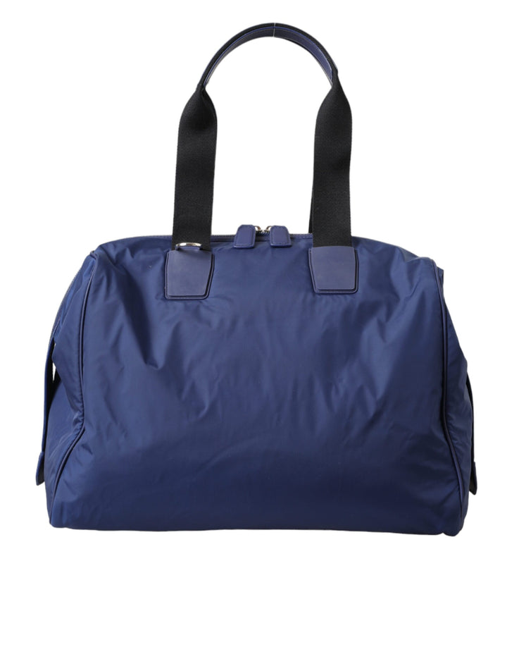 Bolso de hombro/de mano Dolce & Gabbana de lona de nailon azul con detalles de piel de becerro