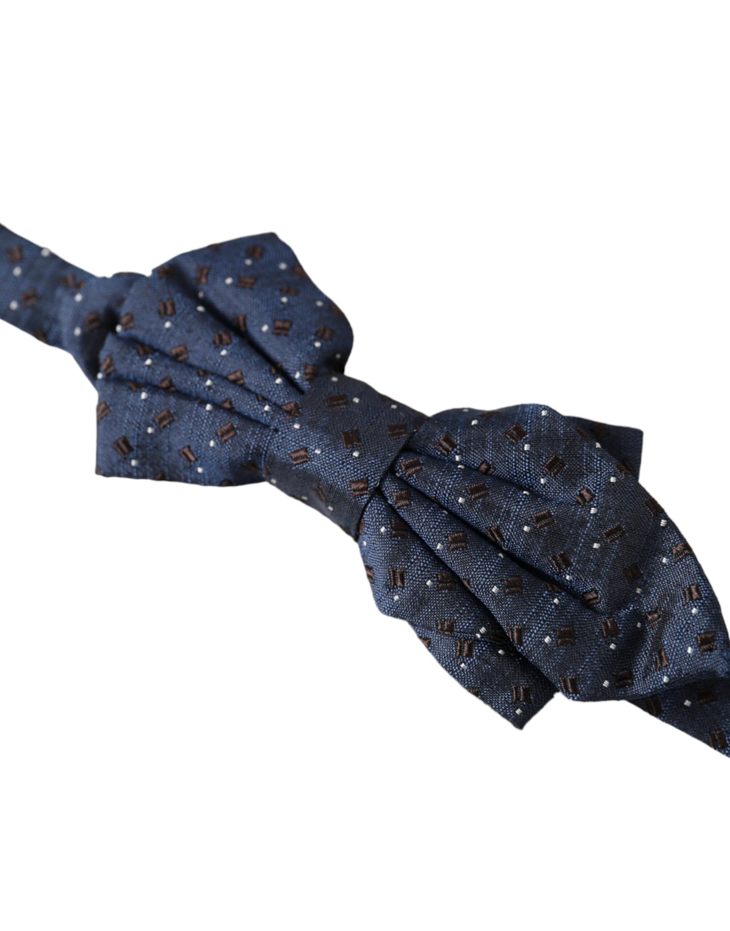 Nœud Papillon Réglable Dolce & Gabbana Homme en Soie Bleu Marine à Motifs