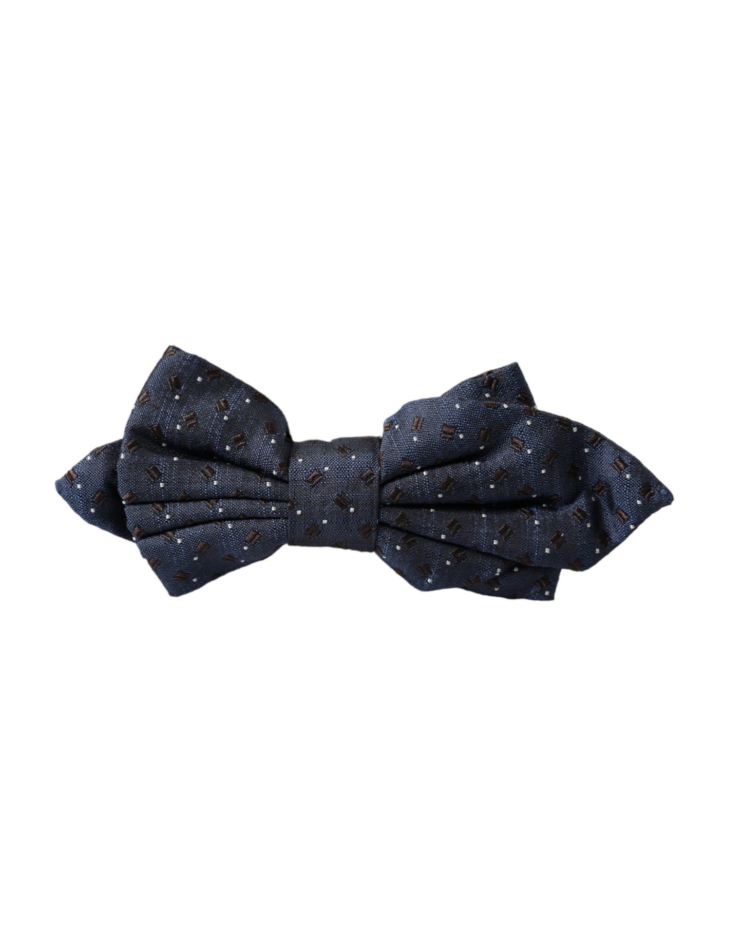 Nœud Papillon Réglable Dolce & Gabbana Homme en Soie Bleu Marine à Motifs
