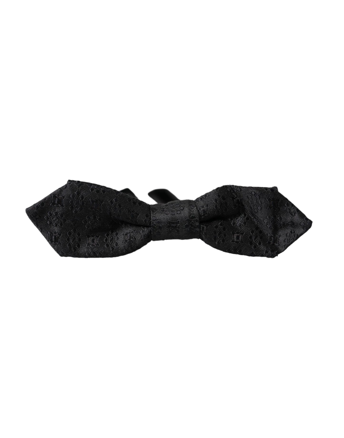 Nœud papillon pour homme Dolce & Gabbana en soie noire réglable avec motif fantaisie