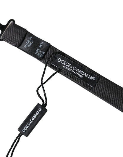 Pajarita de hombre Dolce & Gabbana de seda negra con cuello ajustable