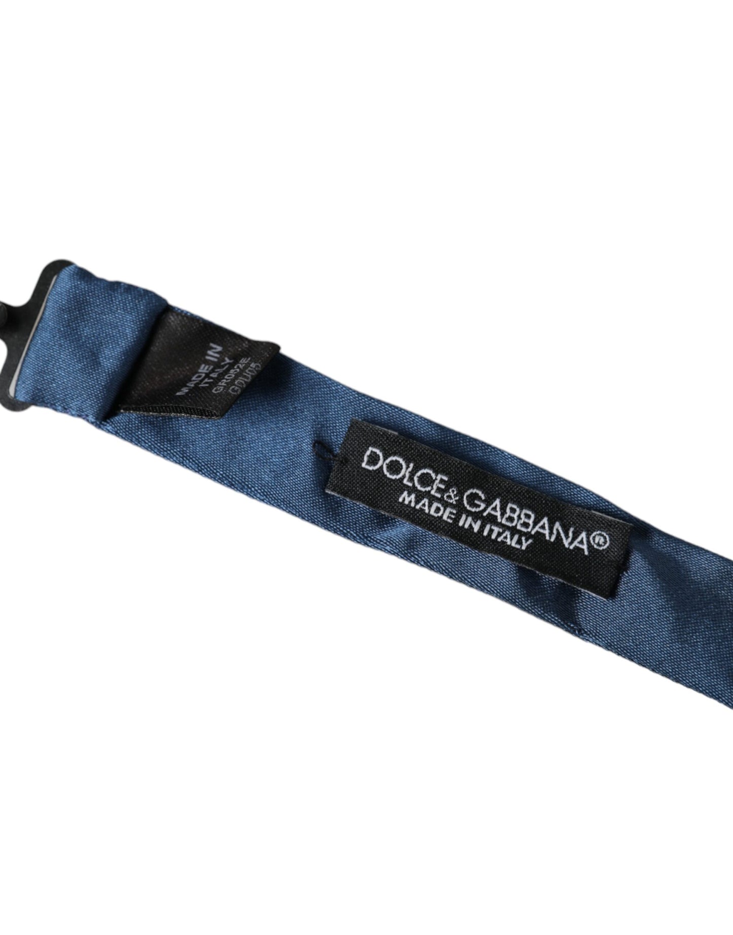 Nœud papillon en soie satinée bleue réglable pour homme Dolce & Gabbana