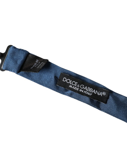 Nœud papillon en soie satinée bleue réglable pour homme Dolce & Gabbana