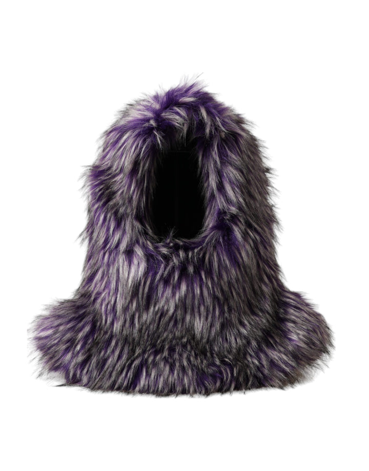 Gorro envolvente de piel sintética morada de Dolce & Gabbana
