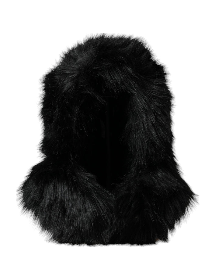 Gorro con envoltura integral de piel sintética negra Dolce & Gabbana