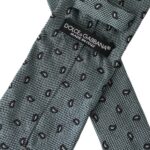 Cravate homme Dolce & Gabbana verte à motifs, 100 % soie, réglable