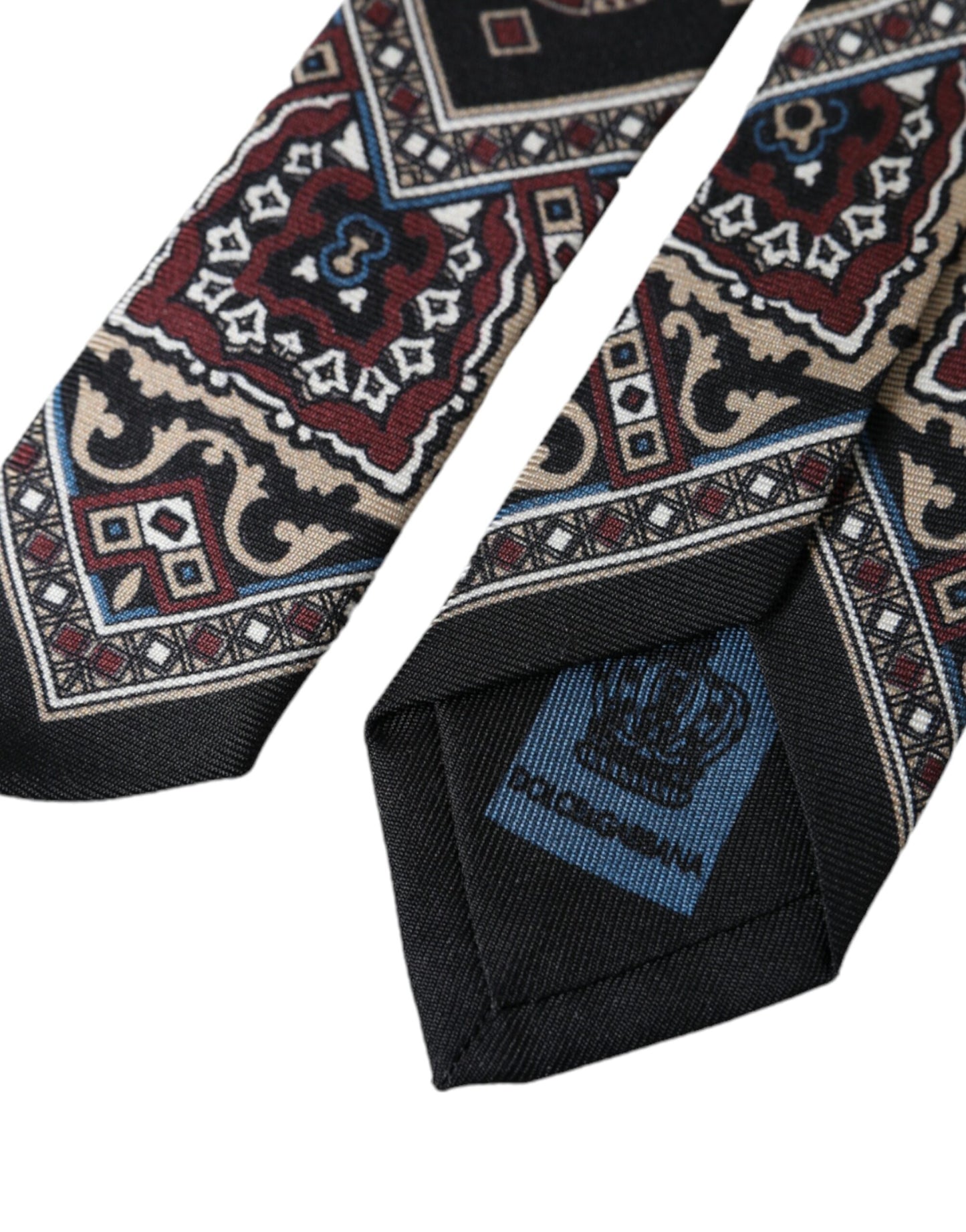 Cravate ajustable pour homme Dolce & Gabbana en soie 100 % imprimée noire