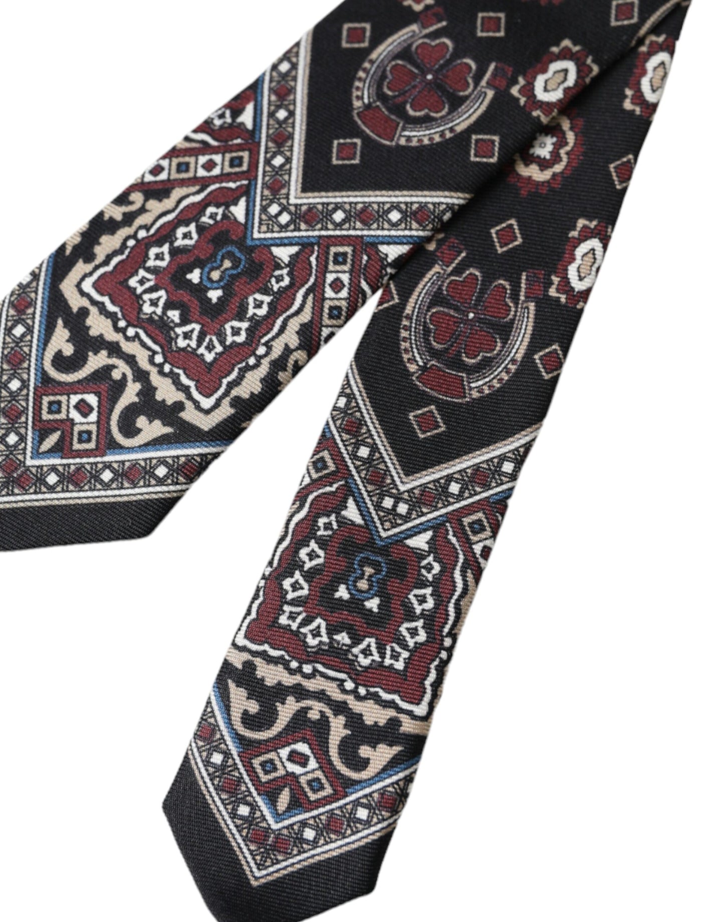 Cravate ajustable pour homme Dolce & Gabbana en soie 100 % imprimée noire