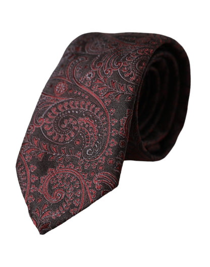 Cravate homme ajustable en soie à motif Bordeaux Dolce & Gabbana