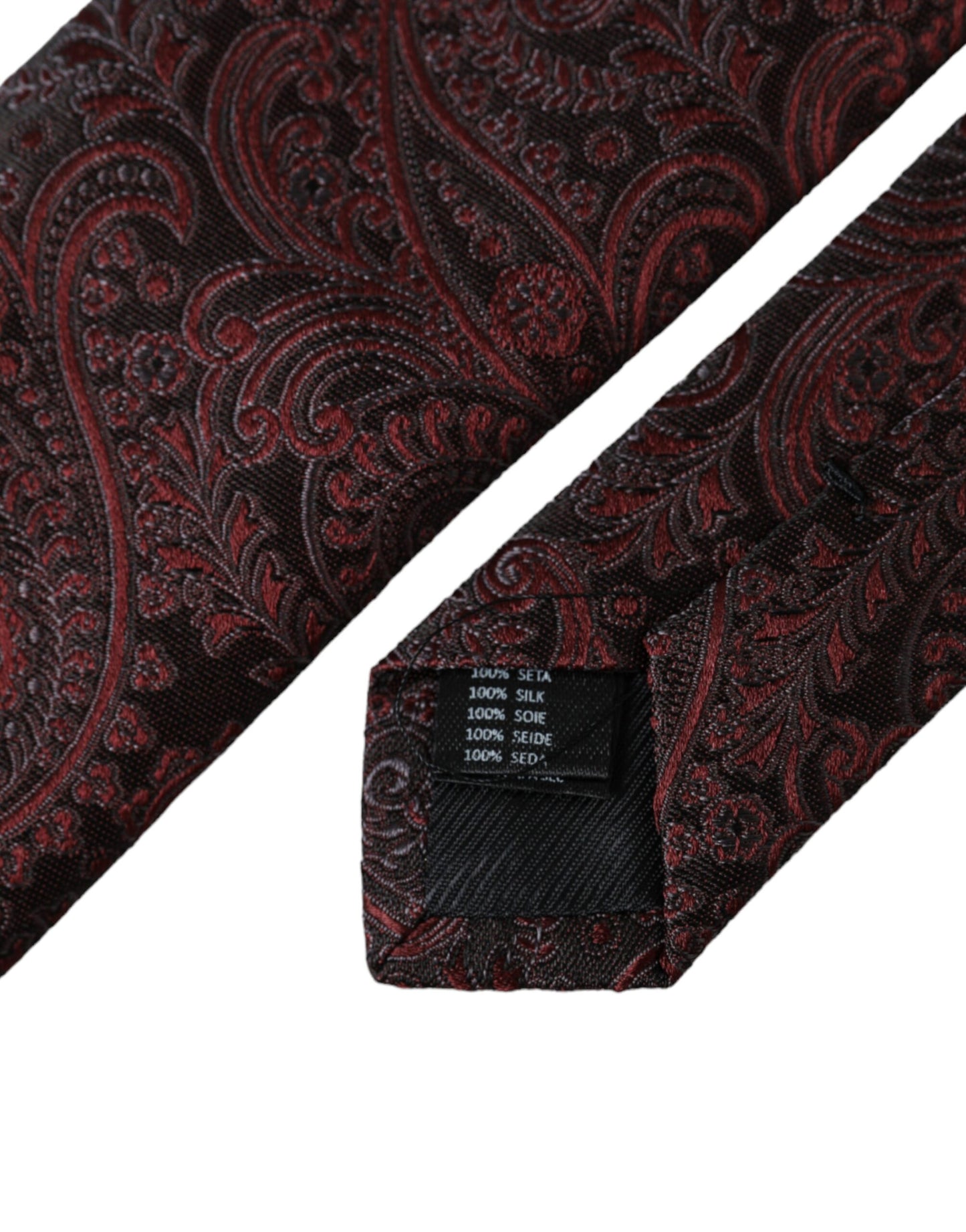 Cravate homme ajustable en soie à motif Bordeaux Dolce & Gabbana