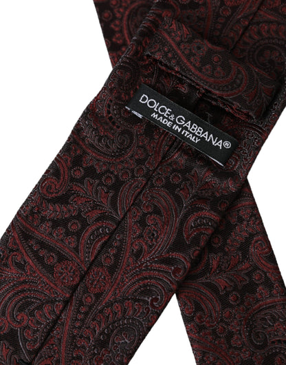 Cravate homme ajustable en soie à motif Bordeaux Dolce & Gabbana