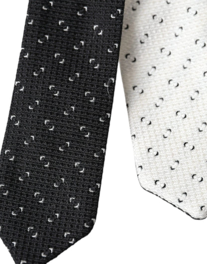 Cravate ajustable à motif noir et blanc Dolce & Gabbana