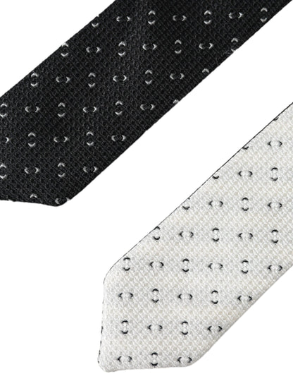 Cravate ajustable à motif noir et blanc Dolce & Gabbana