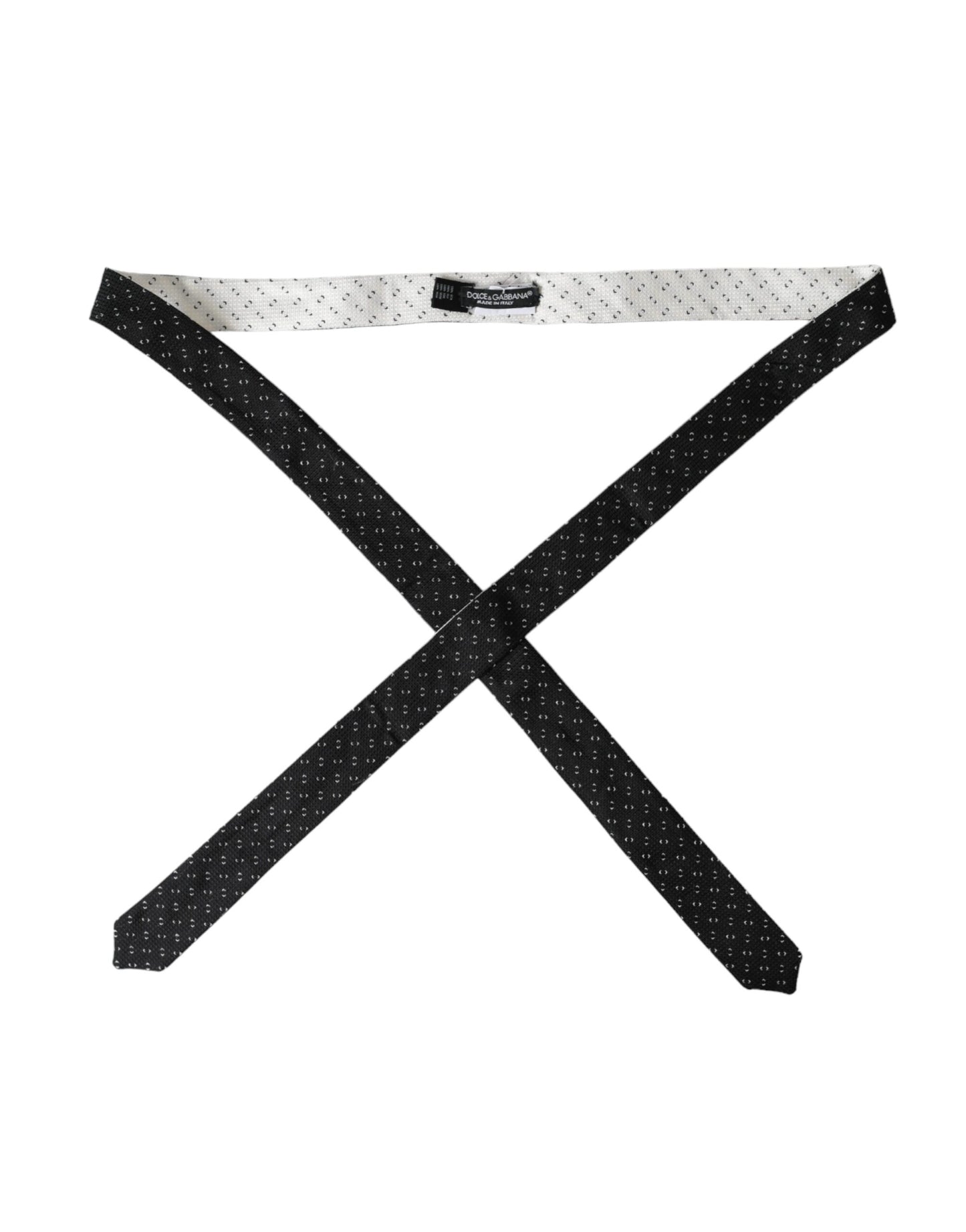 Cravate ajustable à motif noir et blanc Dolce & Gabbana