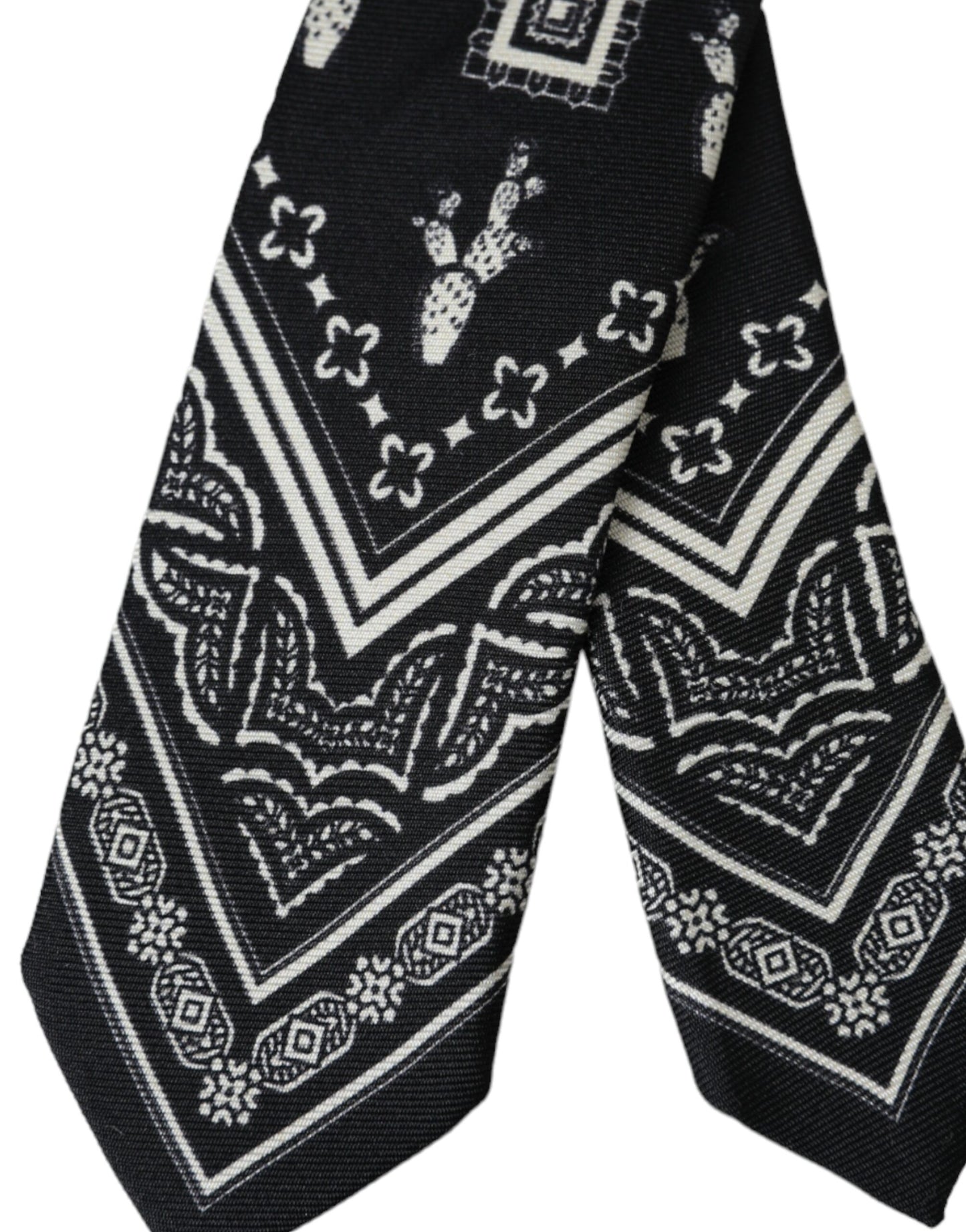 Dolce & Gabbana Cravate ajustable 100% soie à motifs noirs