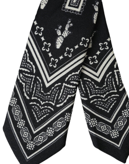 Dolce & Gabbana Cravate ajustable 100% soie à motifs noirs