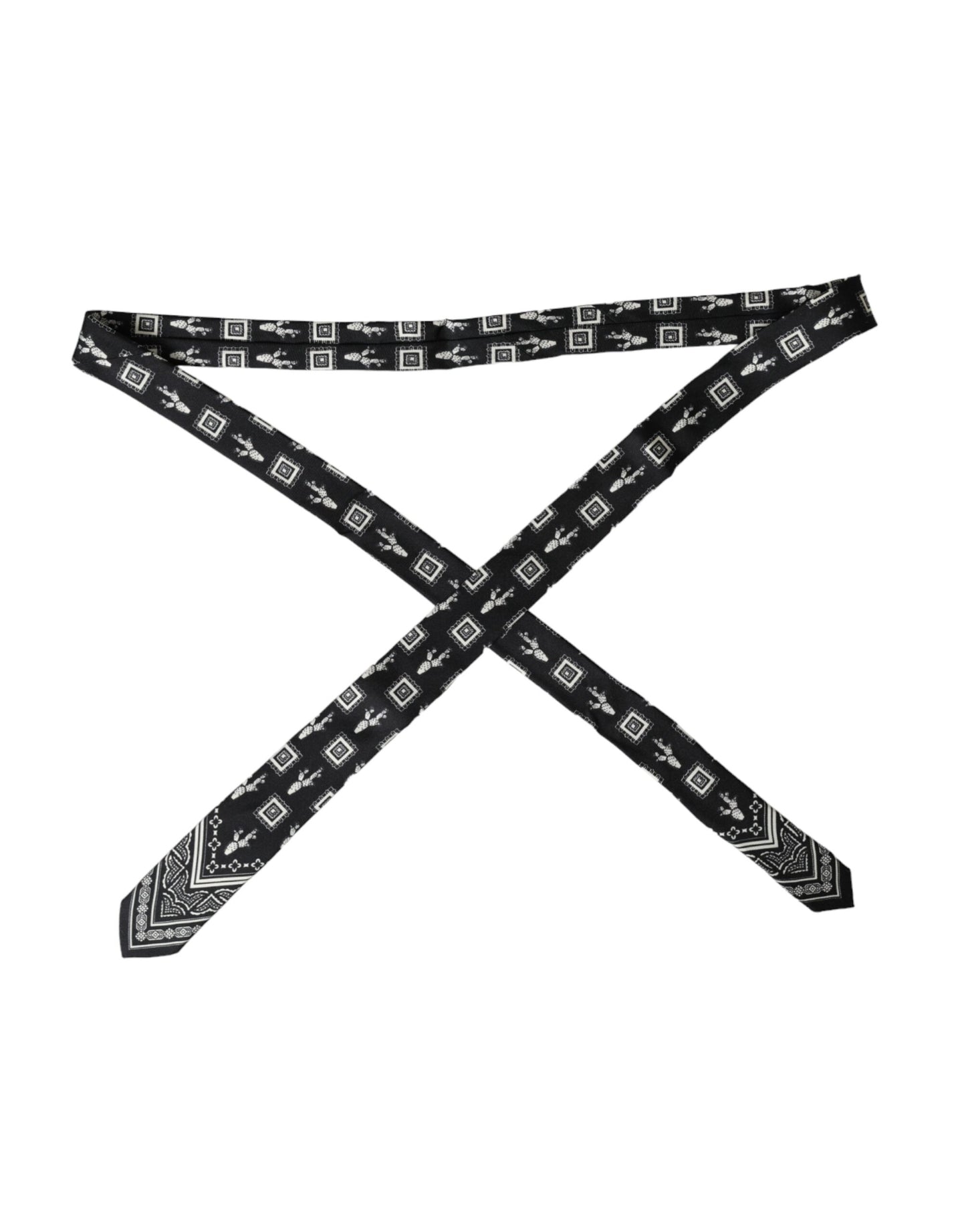 Dolce & Gabbana Cravate ajustable 100% soie à motifs noirs