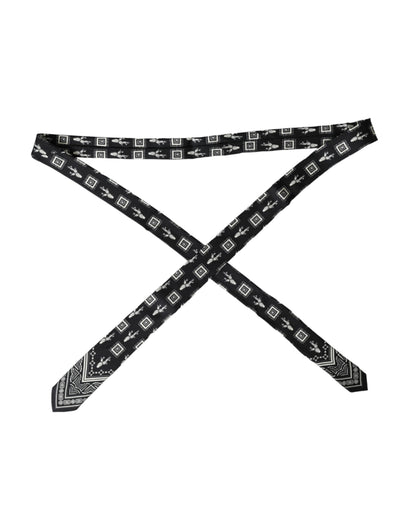 Dolce & Gabbana Cravate ajustable 100% soie à motifs noirs