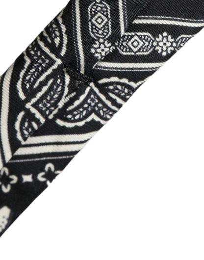 Dolce & Gabbana Cravate ajustable 100% soie à motifs noirs