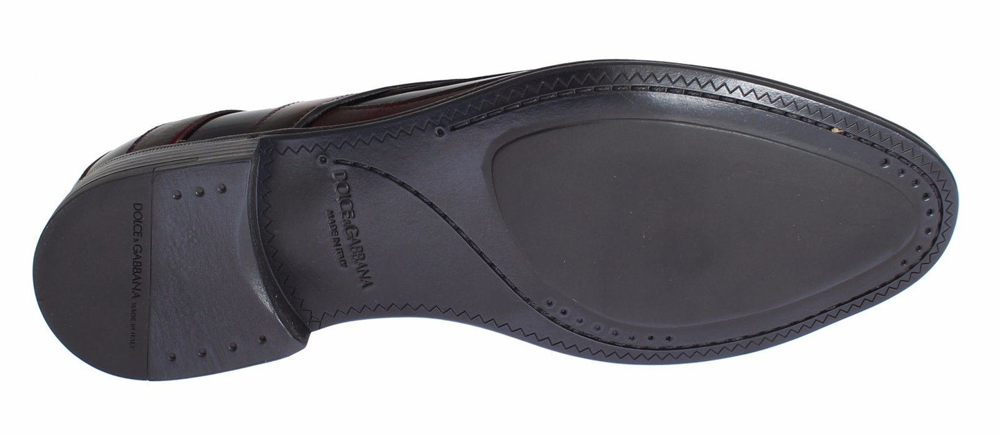 Chaussures habillées Dolce & Gabbana en cuir noir bordeaux