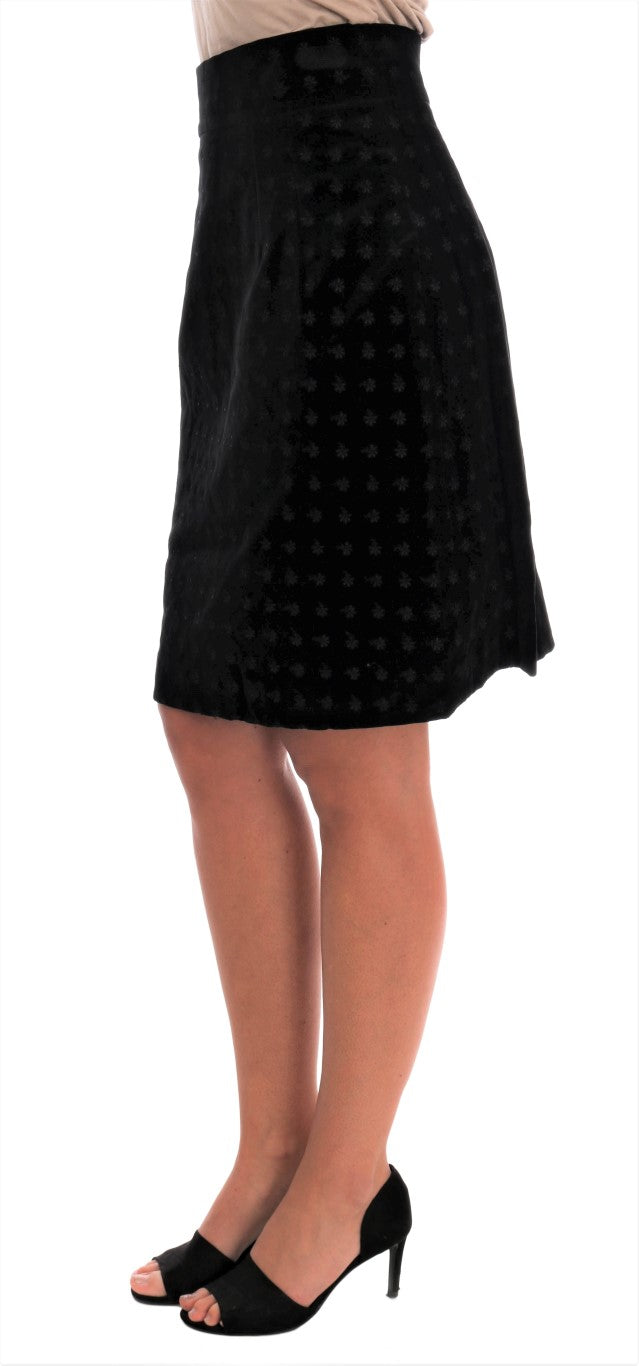 Falda lápiz de terciopelo barroco verde oscuro de Dolce & Gabbana