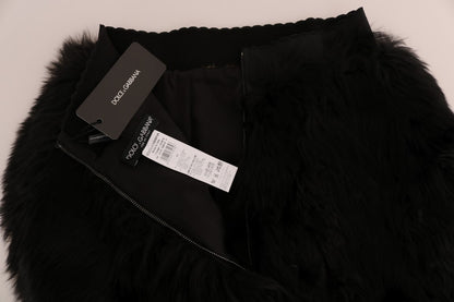 Mini-short Dolce & Gabbana en fourrure de vison nutria noire