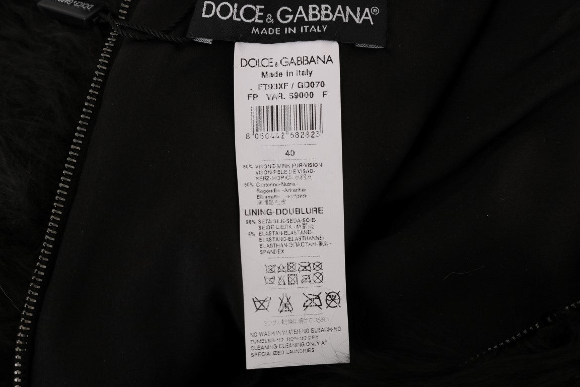 Mini-short Dolce & Gabbana en fourrure de vison nutria noire
