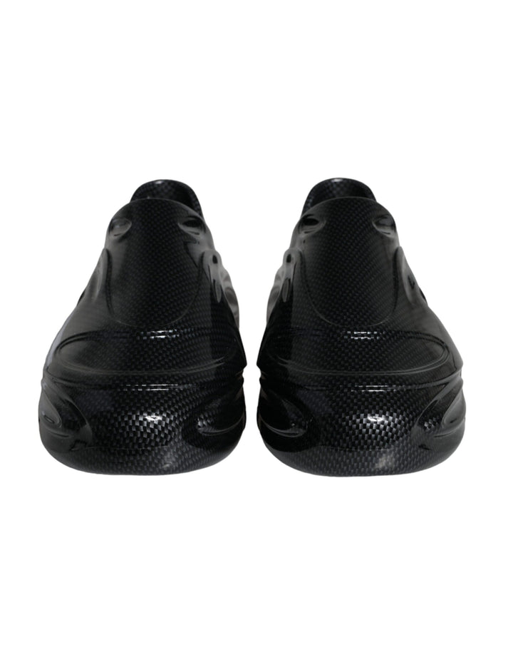 Zapatillas deportivas bajas para hombre Dolce & Gabbana negras de goma metalizada con estampado Toy