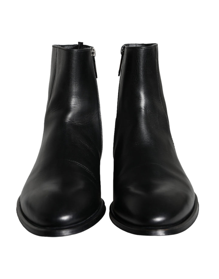 Dolce & Gabbana Bottines Homme en Cuir de Veau Noir Chaussures Homme