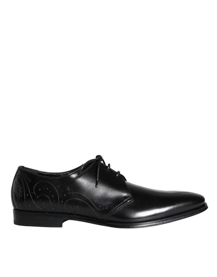 Zapatos de vestir tipo derby para hombre de piel de becerro negra Dolce & Gabbana