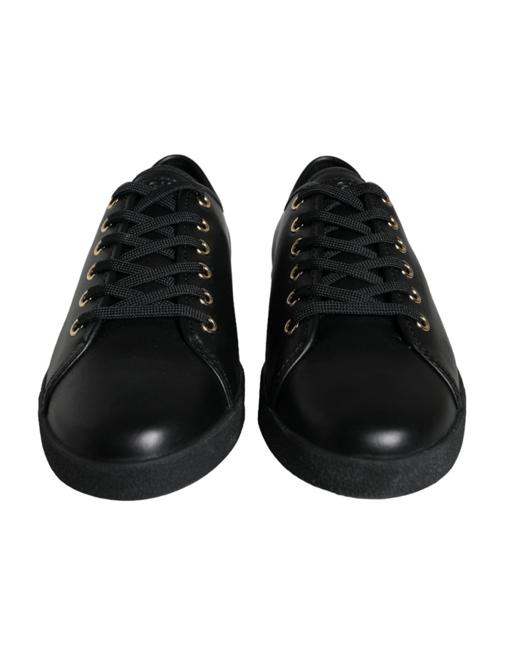 Zapatillas Clásicas Dolce & Gabbana de Piel Negra y Dorada
