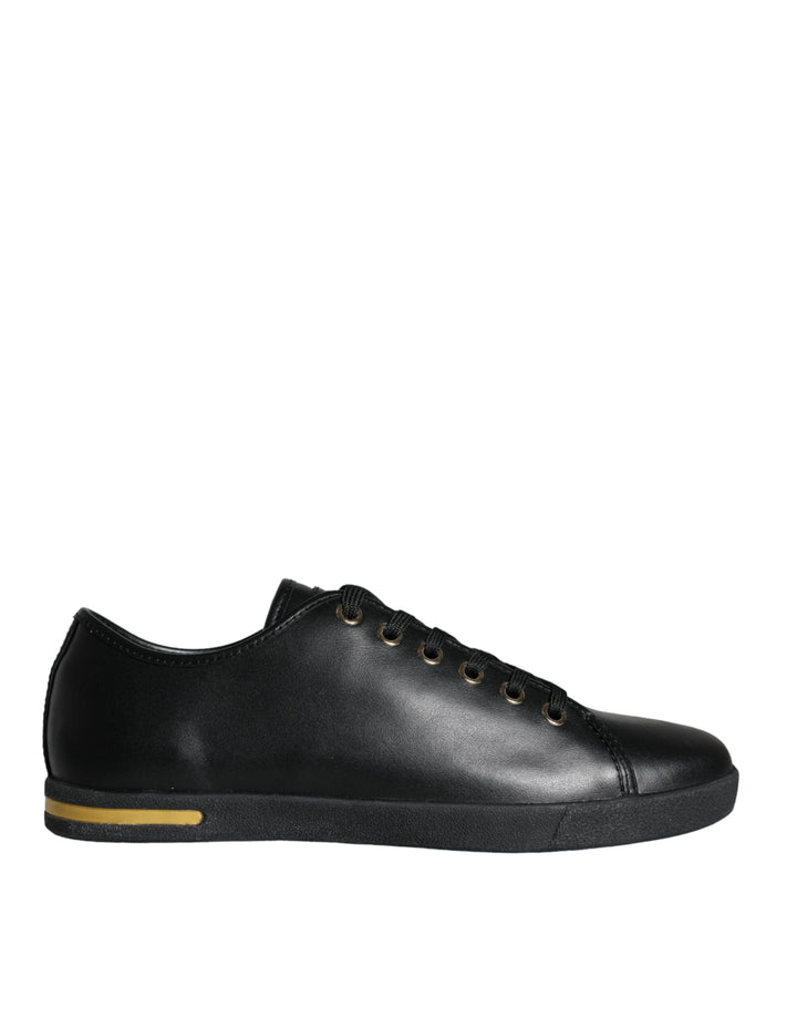 Zapatillas Clásicas Dolce & Gabbana de Piel Negra y Dorada