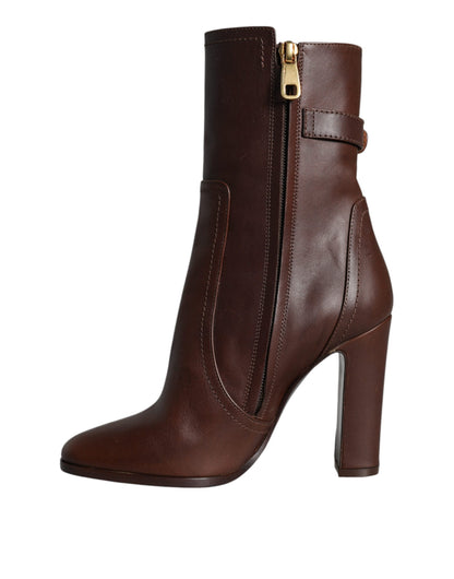 Zapatos Botas de Media Caña de Piel Marrón Dolce & Gabbana