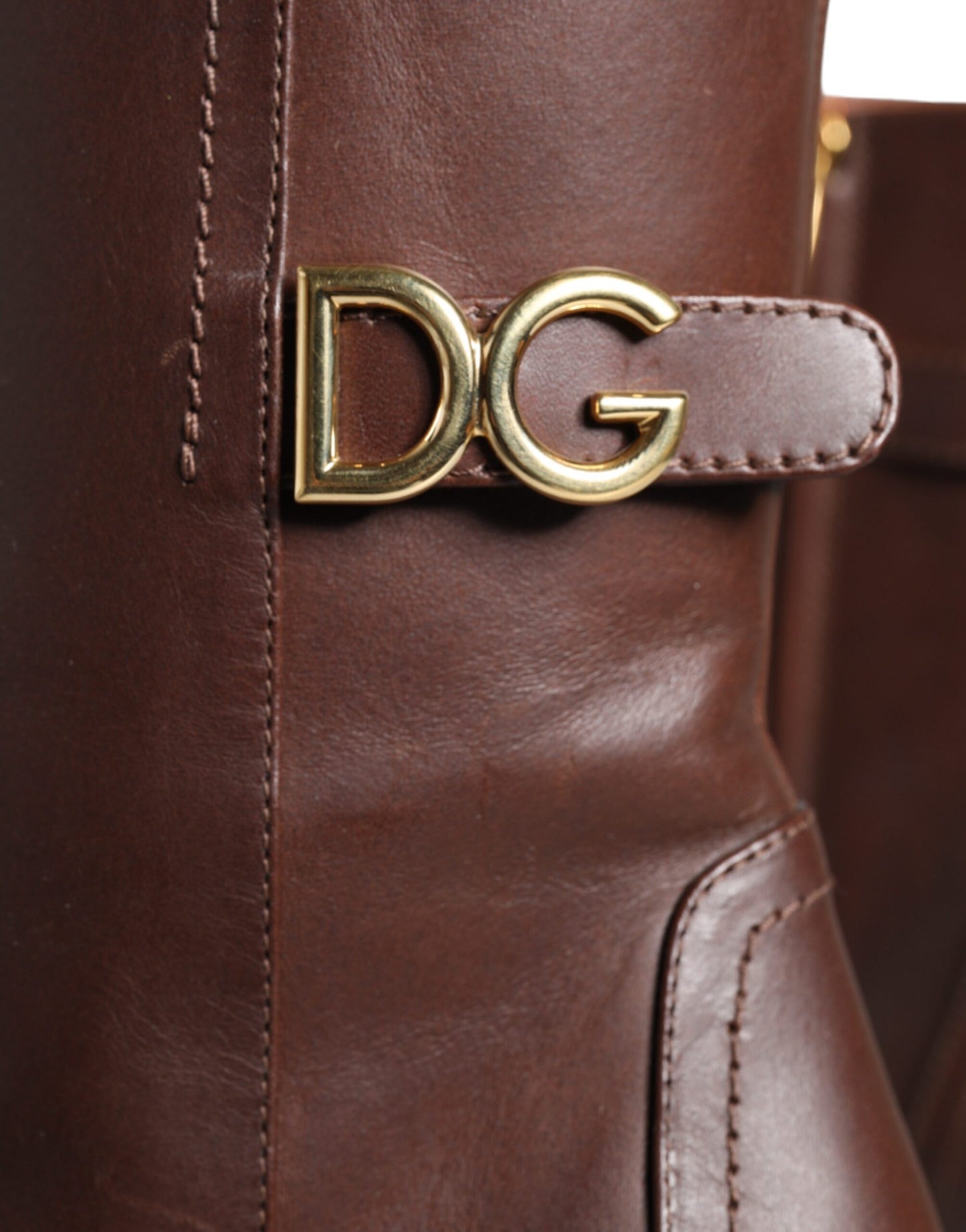 Zapatos Botas de Media Caña de Piel Marrón Dolce & Gabbana