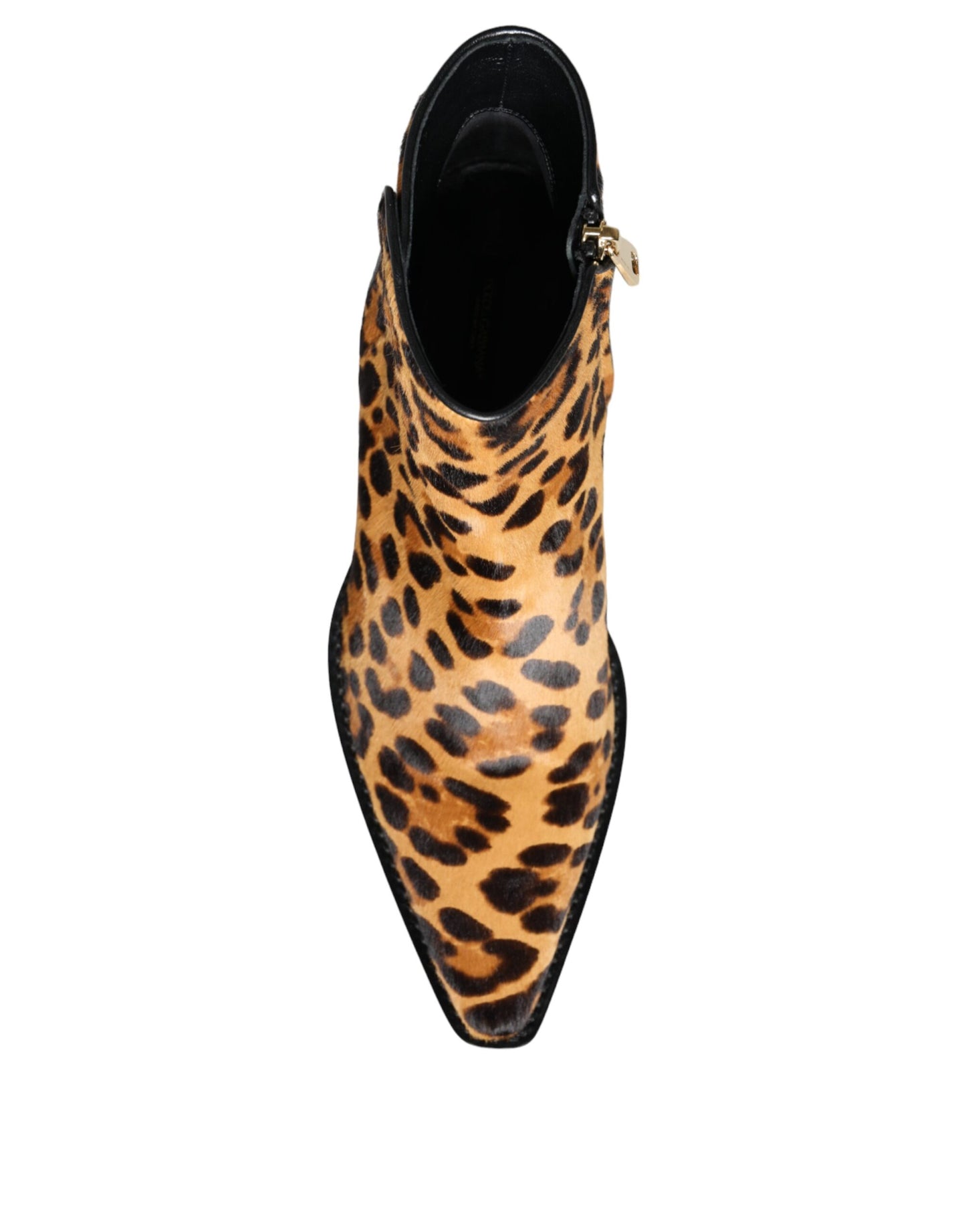 Dolce & Gabbana Bottines en fourrure de veau léopard marron