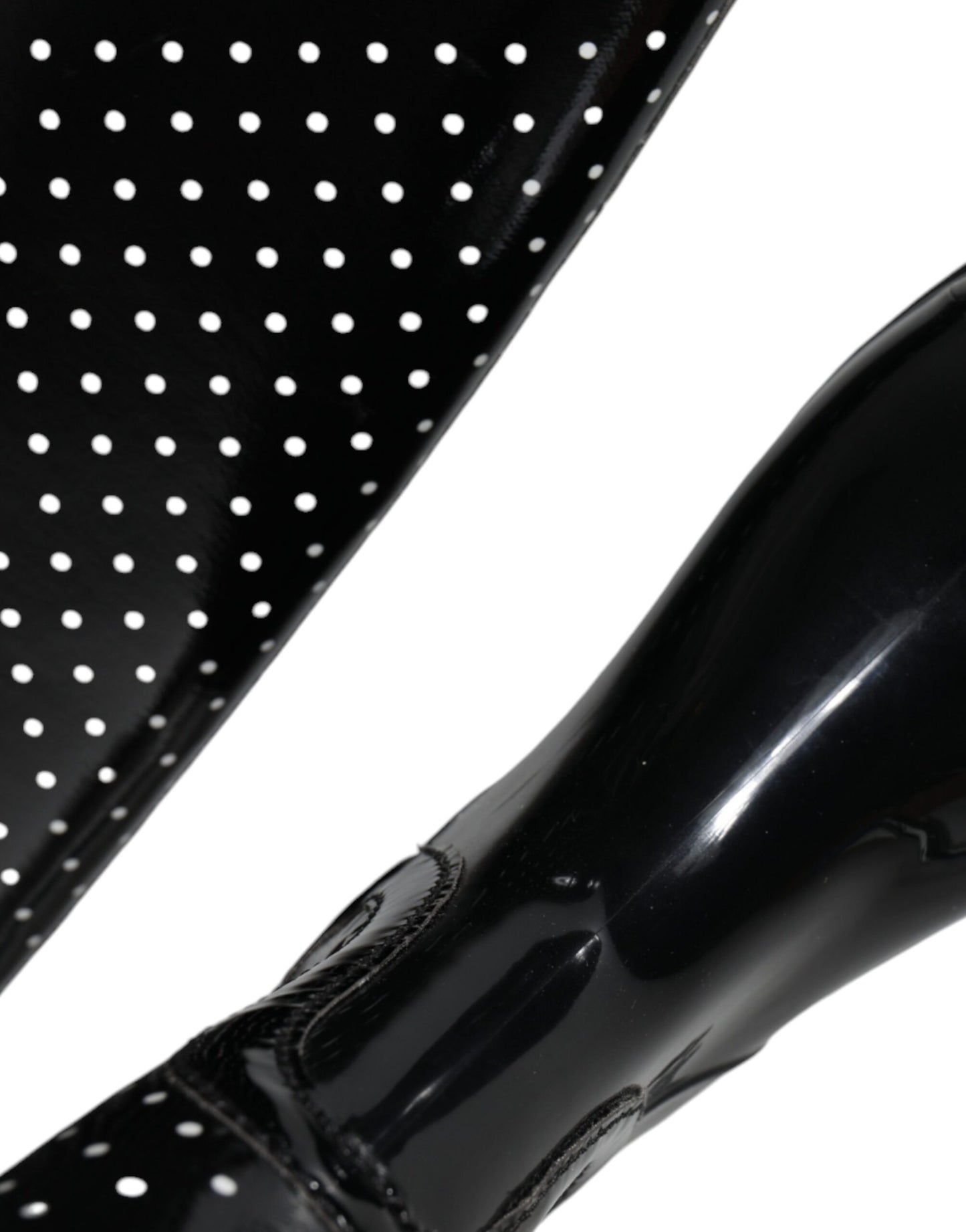 Bottes hautes en caoutchouc Dolce & Gabbana noires à pois