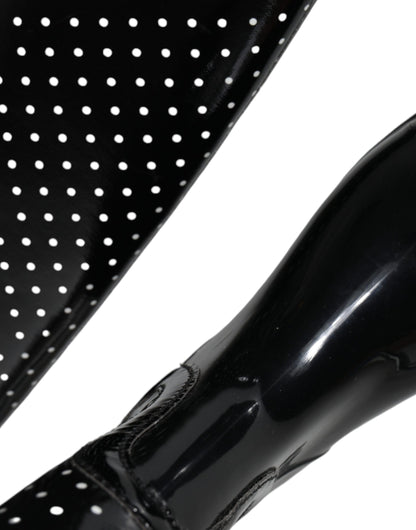 Bottes hautes en caoutchouc Dolce & Gabbana noires à pois