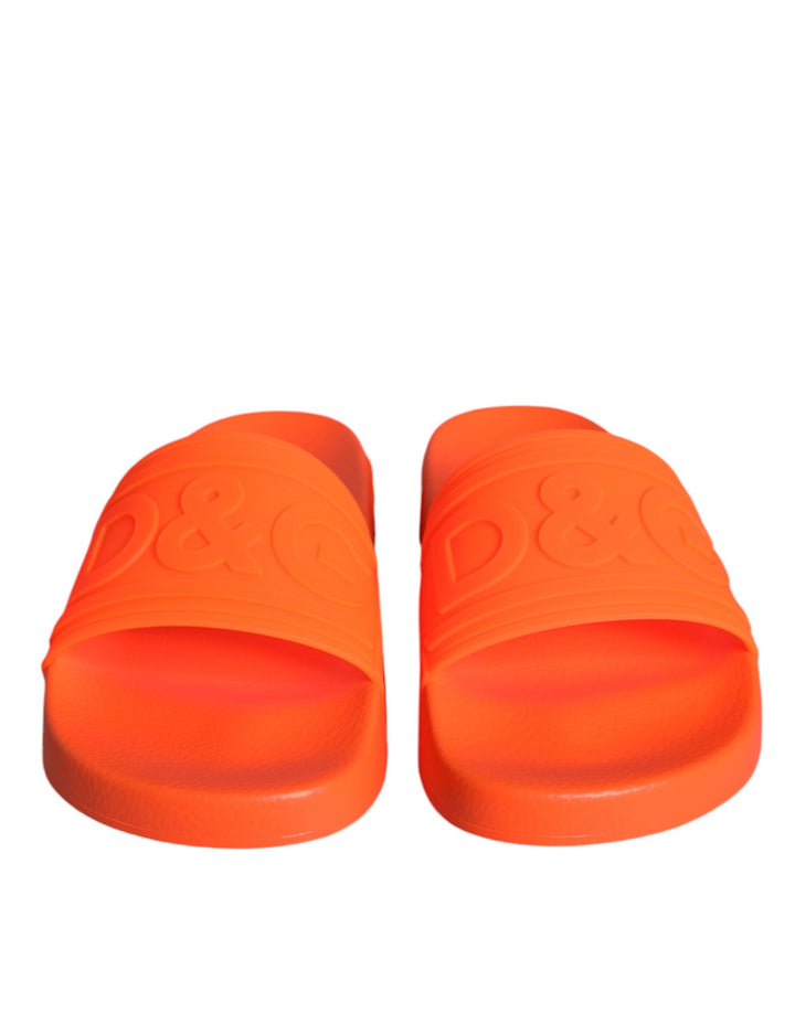 Chanclas de goma naranjas Dolce & Gabbana Calzado de playa