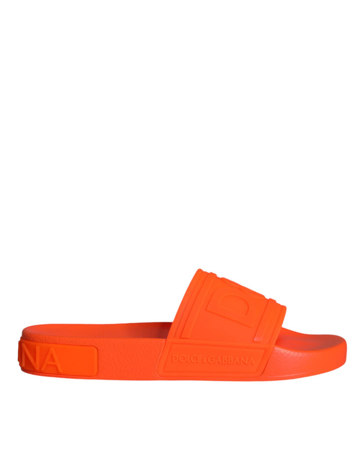 Chanclas de goma naranjas Dolce & Gabbana Calzado de playa