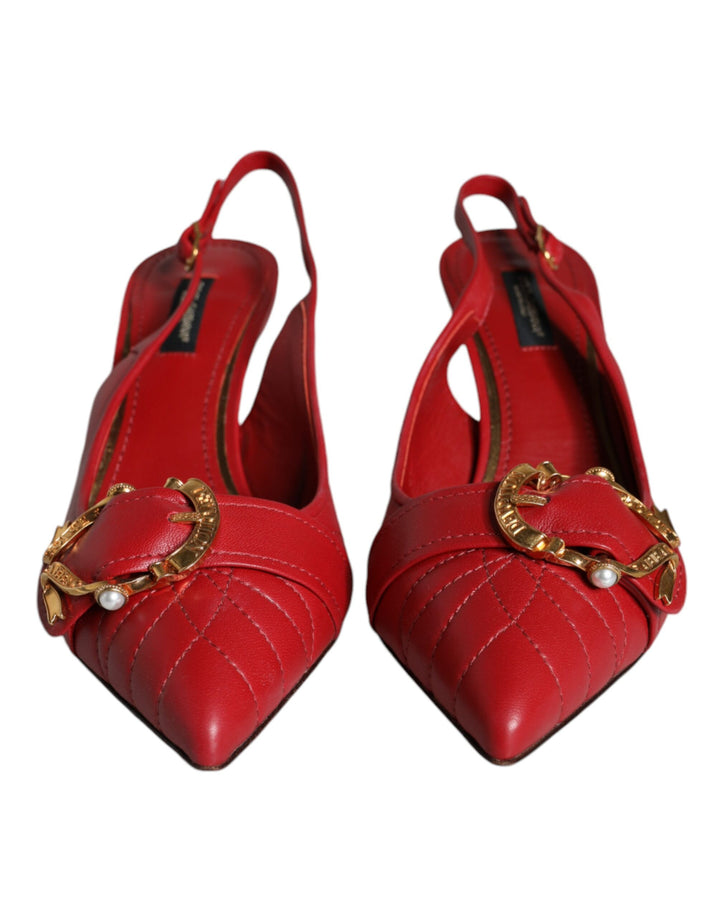 Chaussures à bride Dolce & Gabbana Devotion en cuir rouge