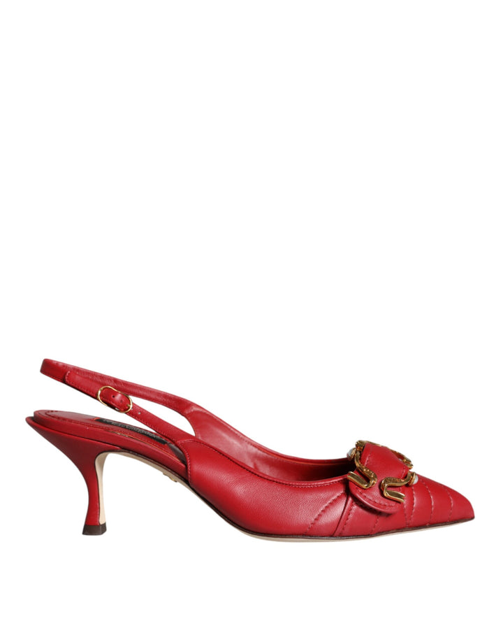 Chaussures à bride Dolce & Gabbana Devotion en cuir rouge