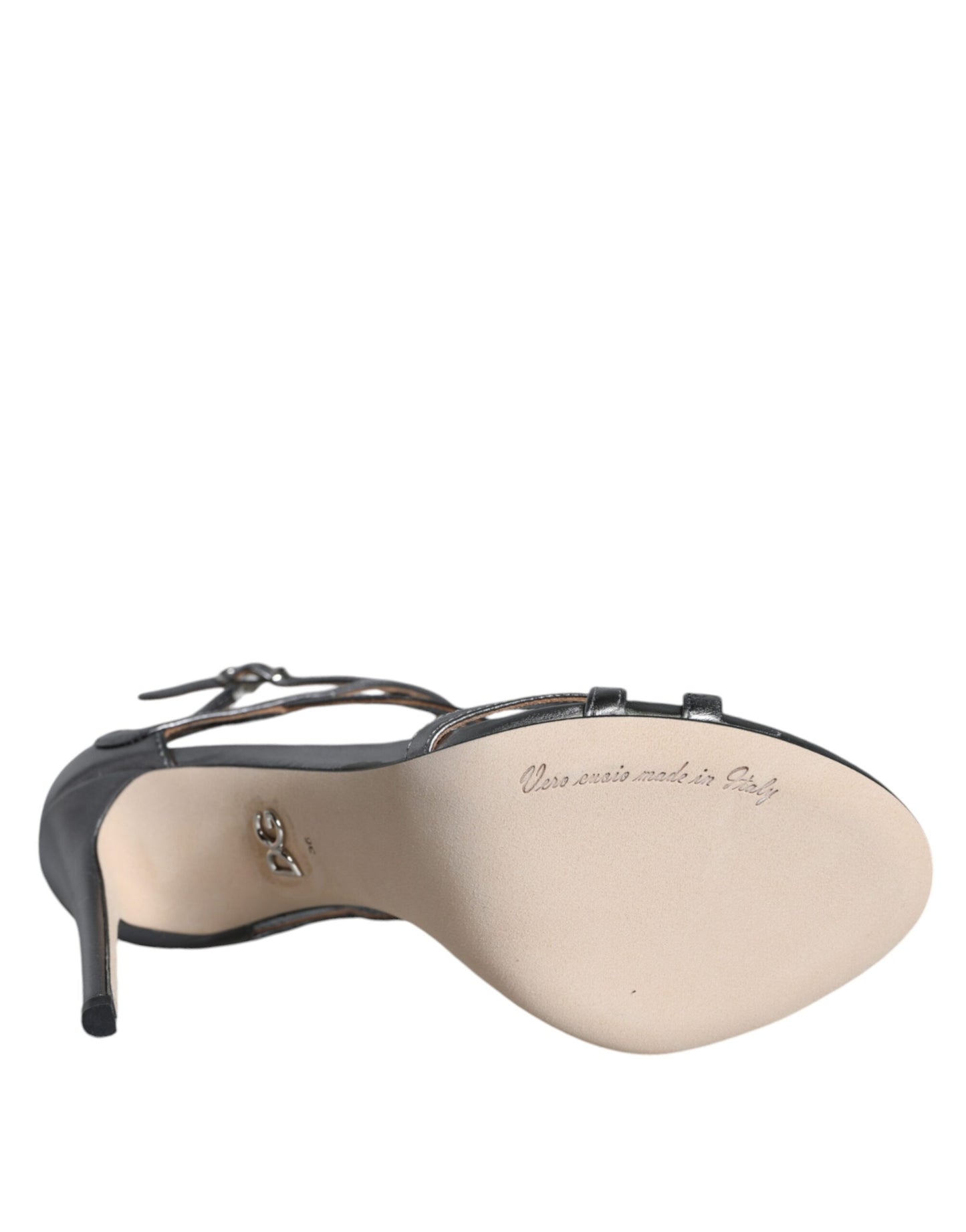 Chaussures Sandales à Talons Keira en Cuir Argenté Dolce & Gabbana
