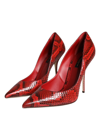 Dolce & Gabbana Escarpins à talons aiguilles en cuir rouge