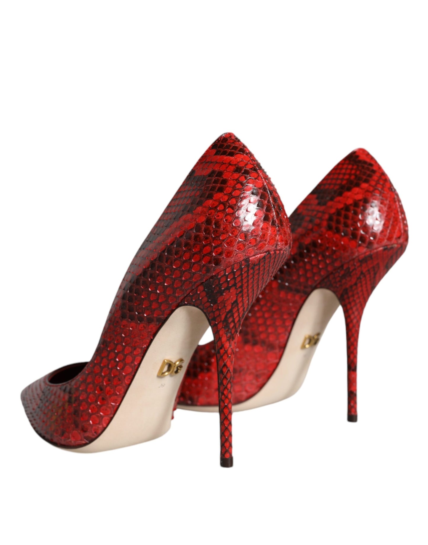 Dolce & Gabbana Escarpins à talons aiguilles en cuir rouge