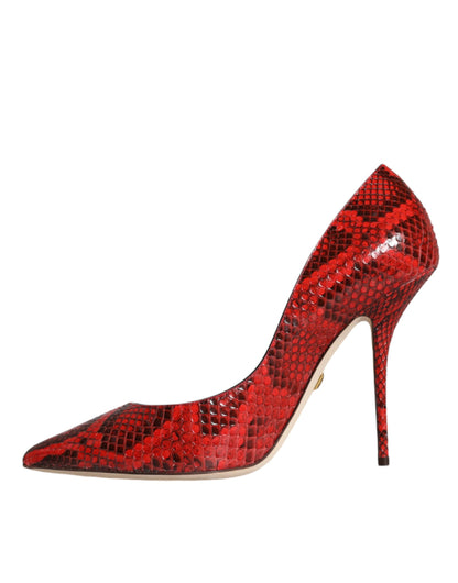 Dolce & Gabbana Escarpins à talons aiguilles en cuir rouge